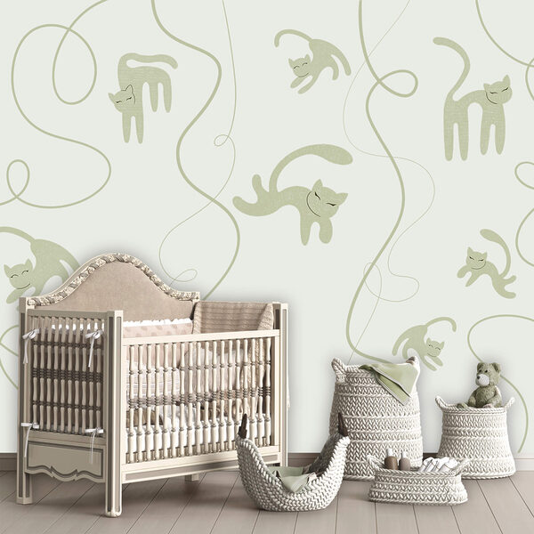 Motiv mit Katzen und Ranken