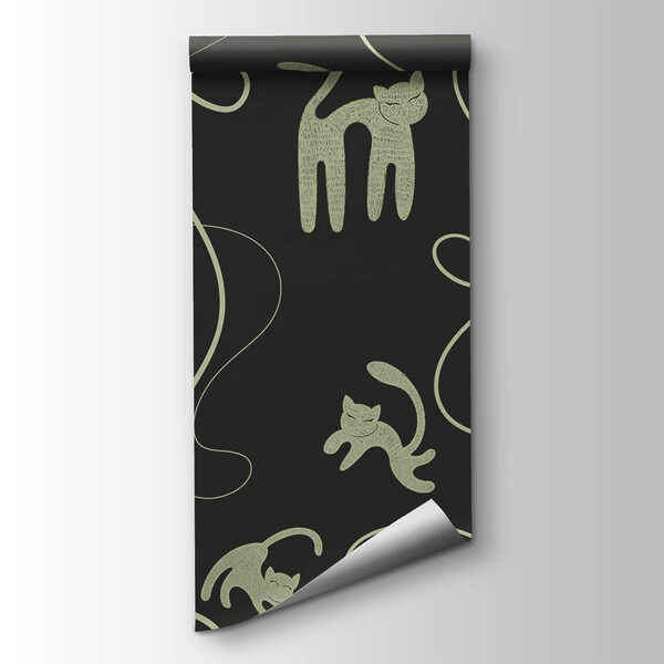 Pattern of cats and vines