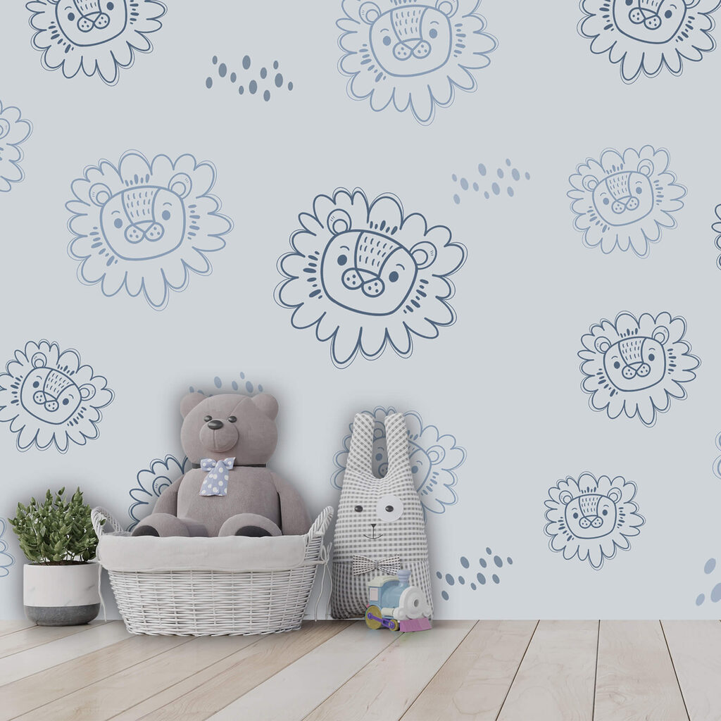 Muster mit blauen Löwen