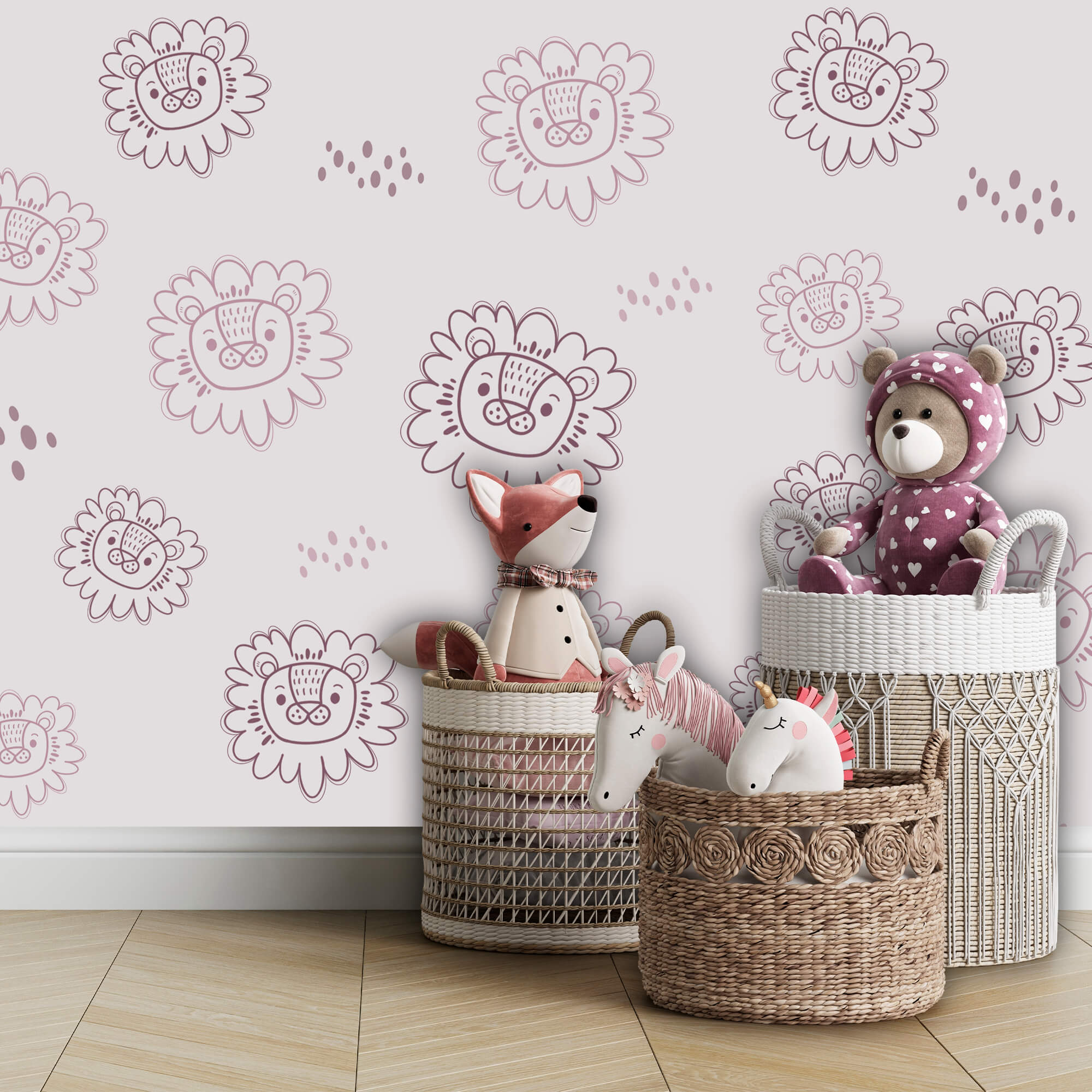 Muster aus Löwenköpfen