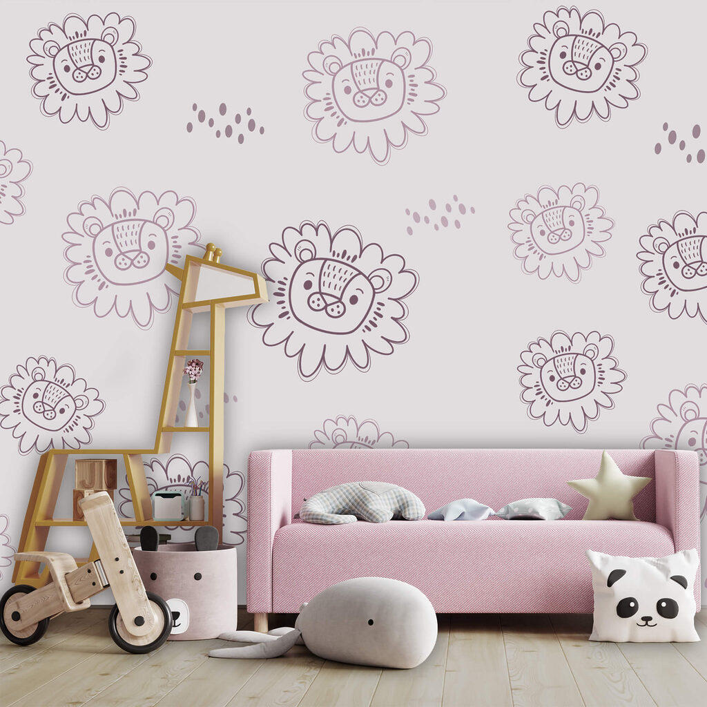 Muster aus Löwenköpfen