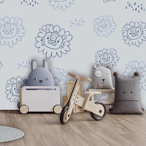 Muster mit blauen Löwen