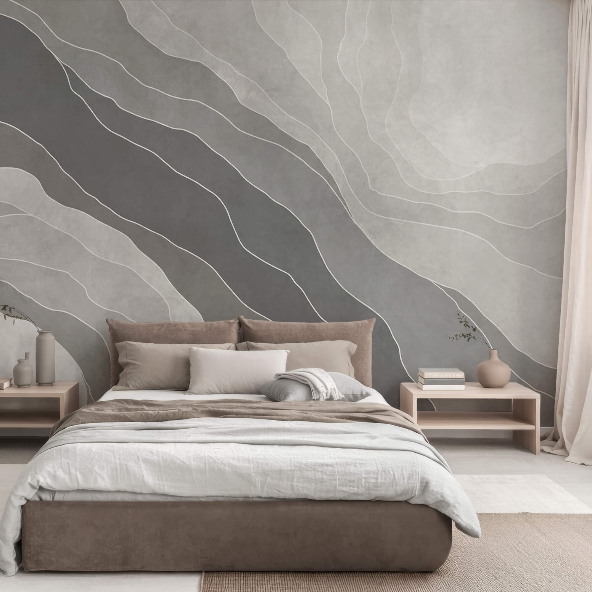 Grauer und weißer Hintergrund mit Linien