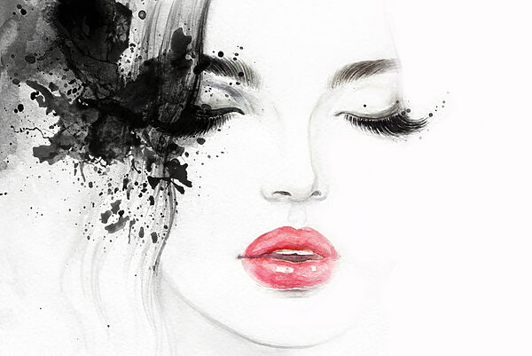 Woman with black and white paint Woman with black and white paint