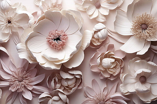 Group of white and pink flowers