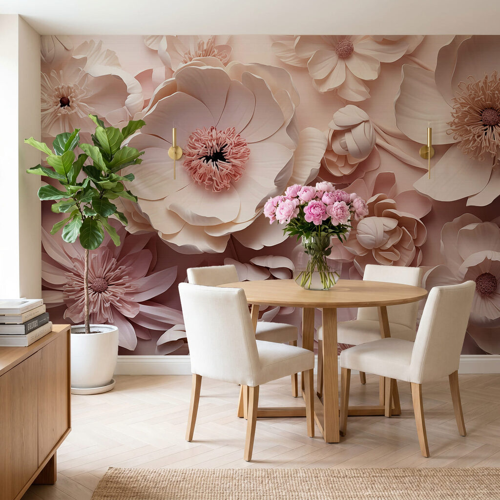 Eine Gruppe weißer und rosa Blumen