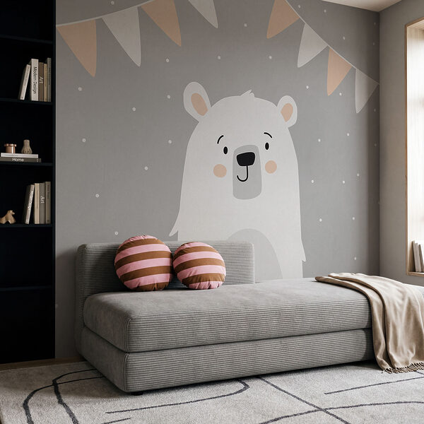 Weißer Bär vor grauem Hintergrund Weißer Bär vor grauem Hintergrund
