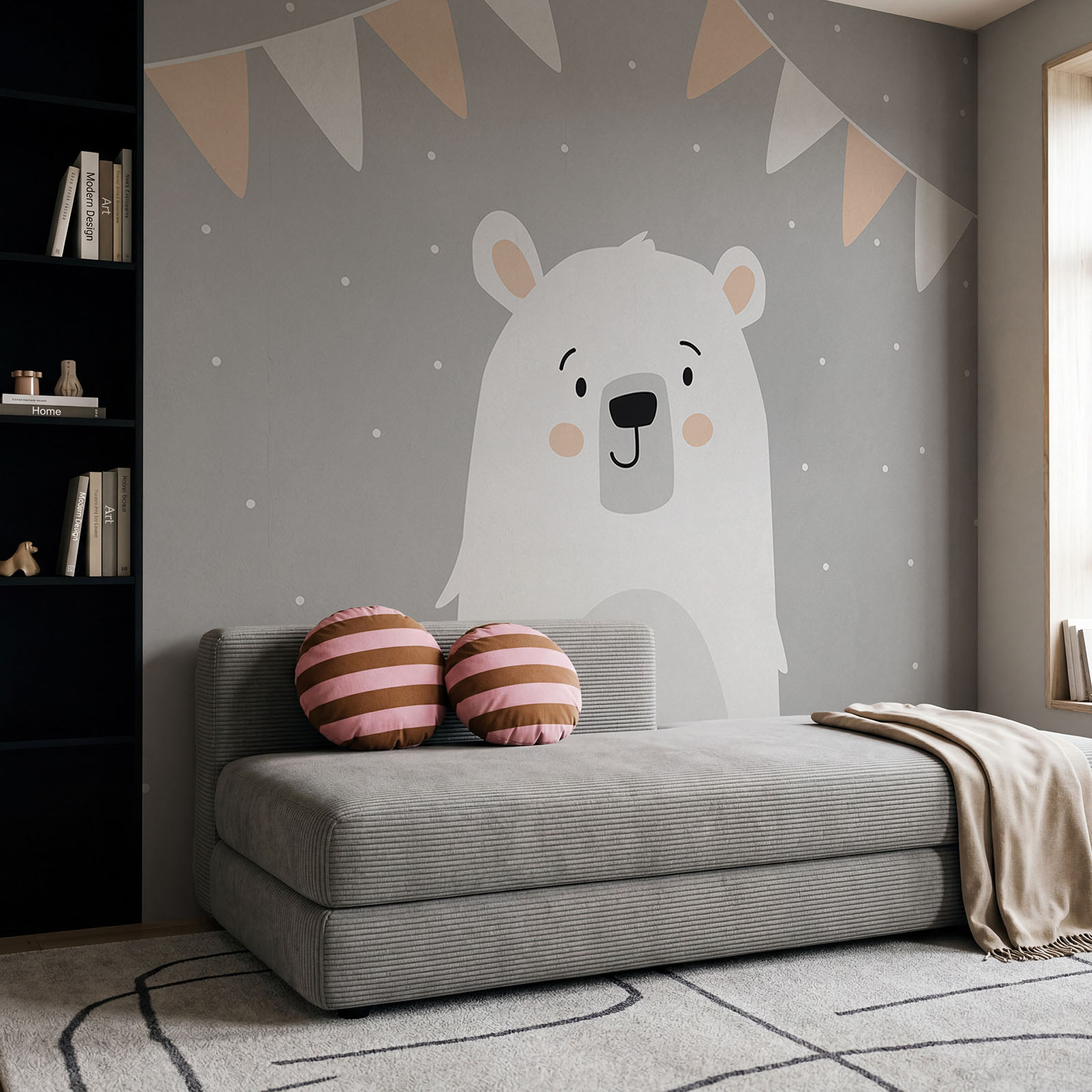 Weißer Bär vor grauem Hintergrund Weißer Bär vor grauem Hintergrund