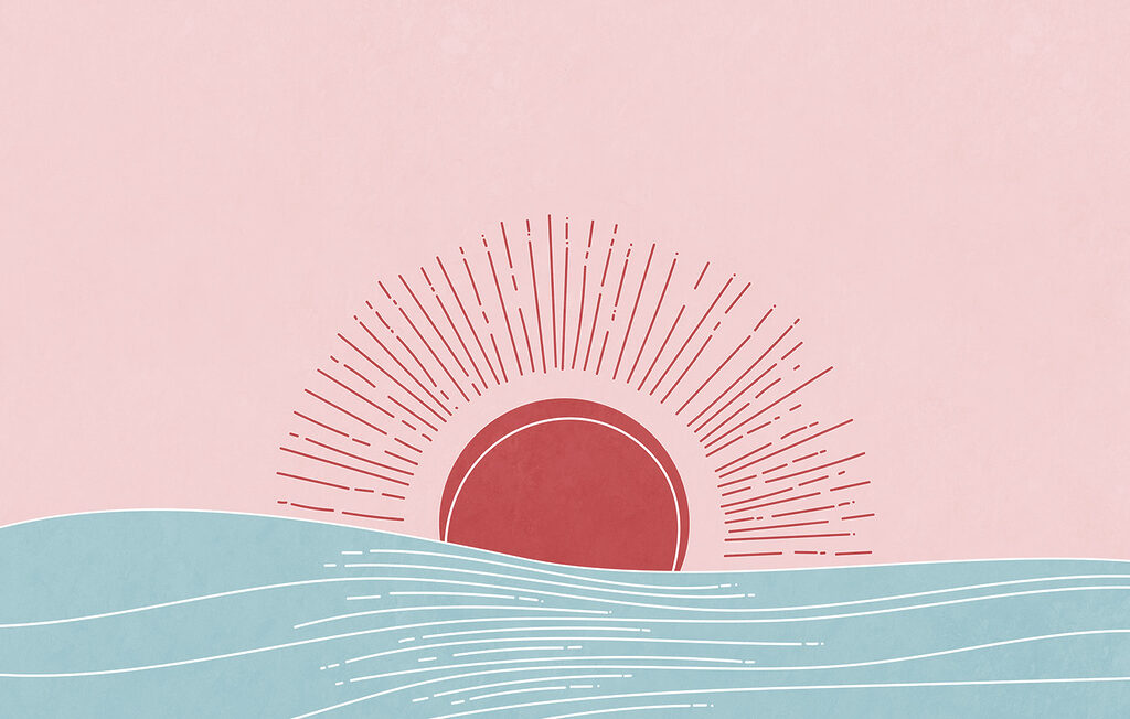 Sun rising over water Sun rising over water