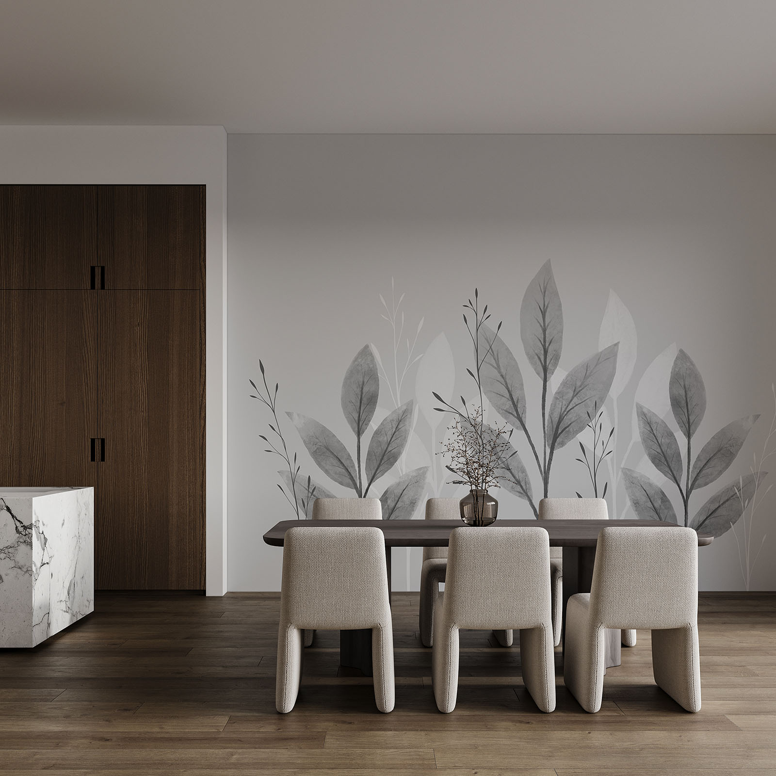Elegantes, botanisches Design in Schwarz-Weiß Elegantes, botanisches Design in Schwarz-Weiß