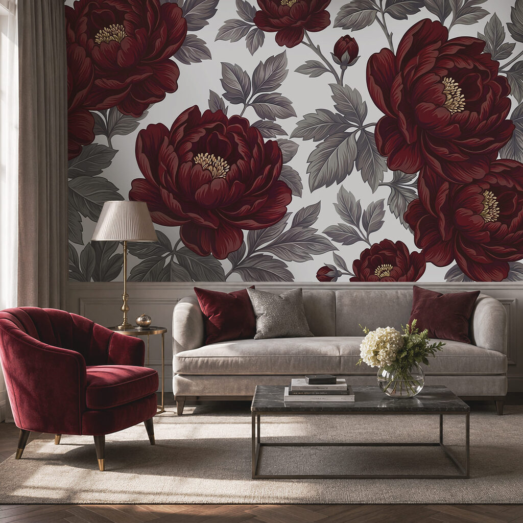 - Elegantes Blumenmuster in satten Farben - Elegantes Blumenmuster in satten Farben