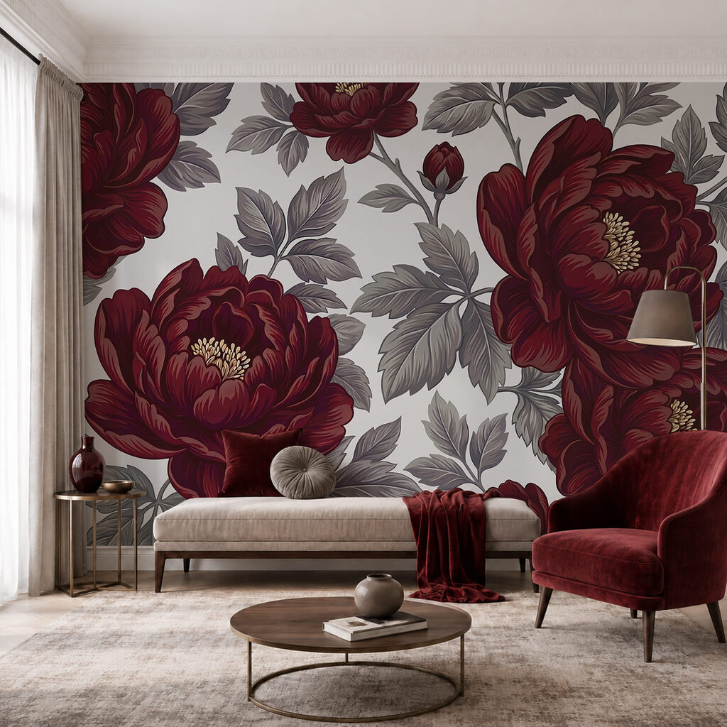 - Elegantes Blumenmuster in satten Farben - Elegantes Blumenmuster in satten Farben
