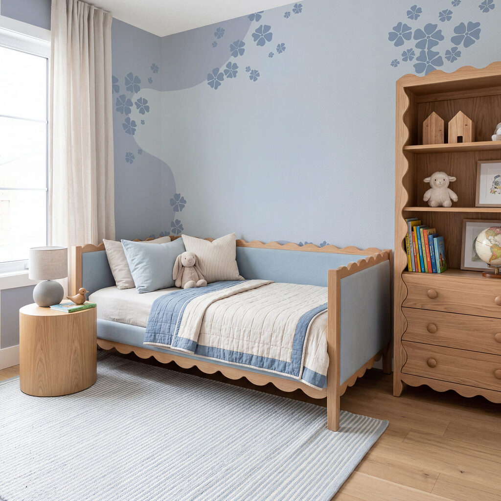 Blau-weißer Hintergrund mit Blumen Blau-weißer Hintergrund mit Blumen