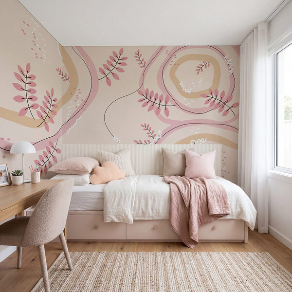 Blumenmuster in Rosa und Beige Blumenmuster in Rosa und Beige