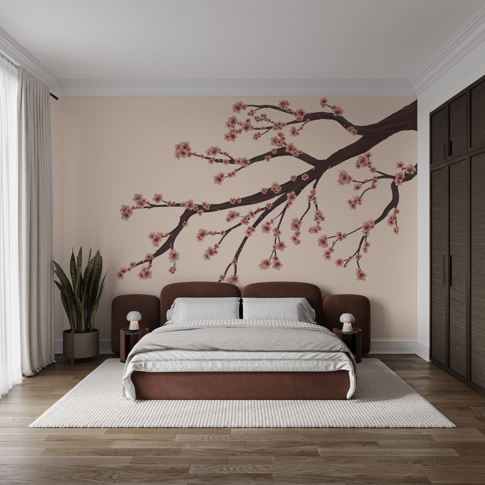 Baumzweig mit rosa Blüten Baumzweig mit rosa Blüten
