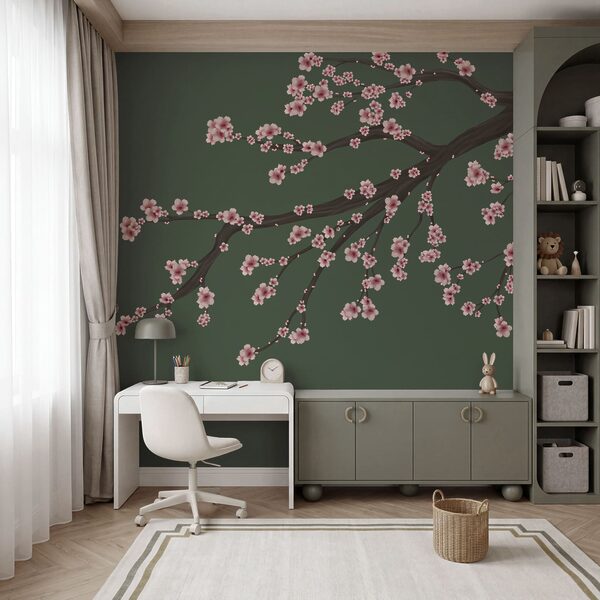 Baumzweig mit rosa Blüten