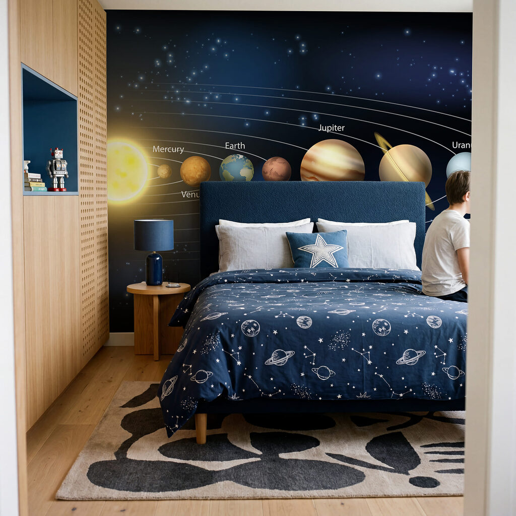 Sonnensystem mit Planeten und Sternen Sonnensystem mit Planeten und Sternen