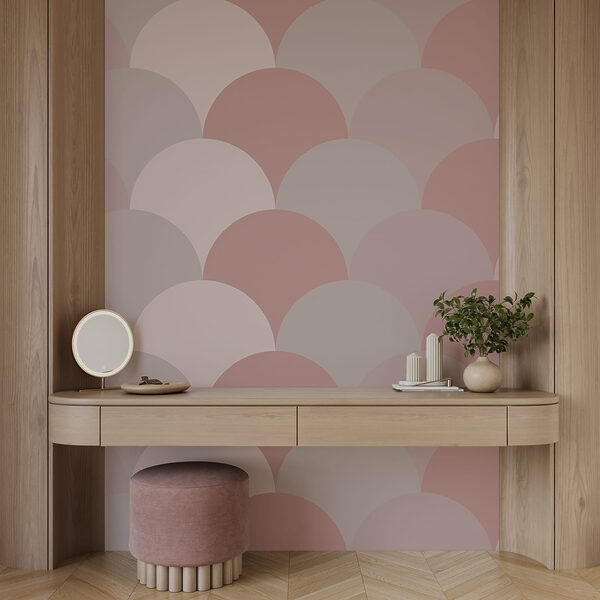 Muster aus Kreisen in Rosa und Grau Muster aus Kreisen in Rosa und Grau