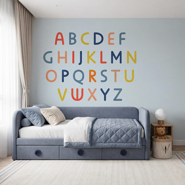 Gruppe bunter Buchstaben