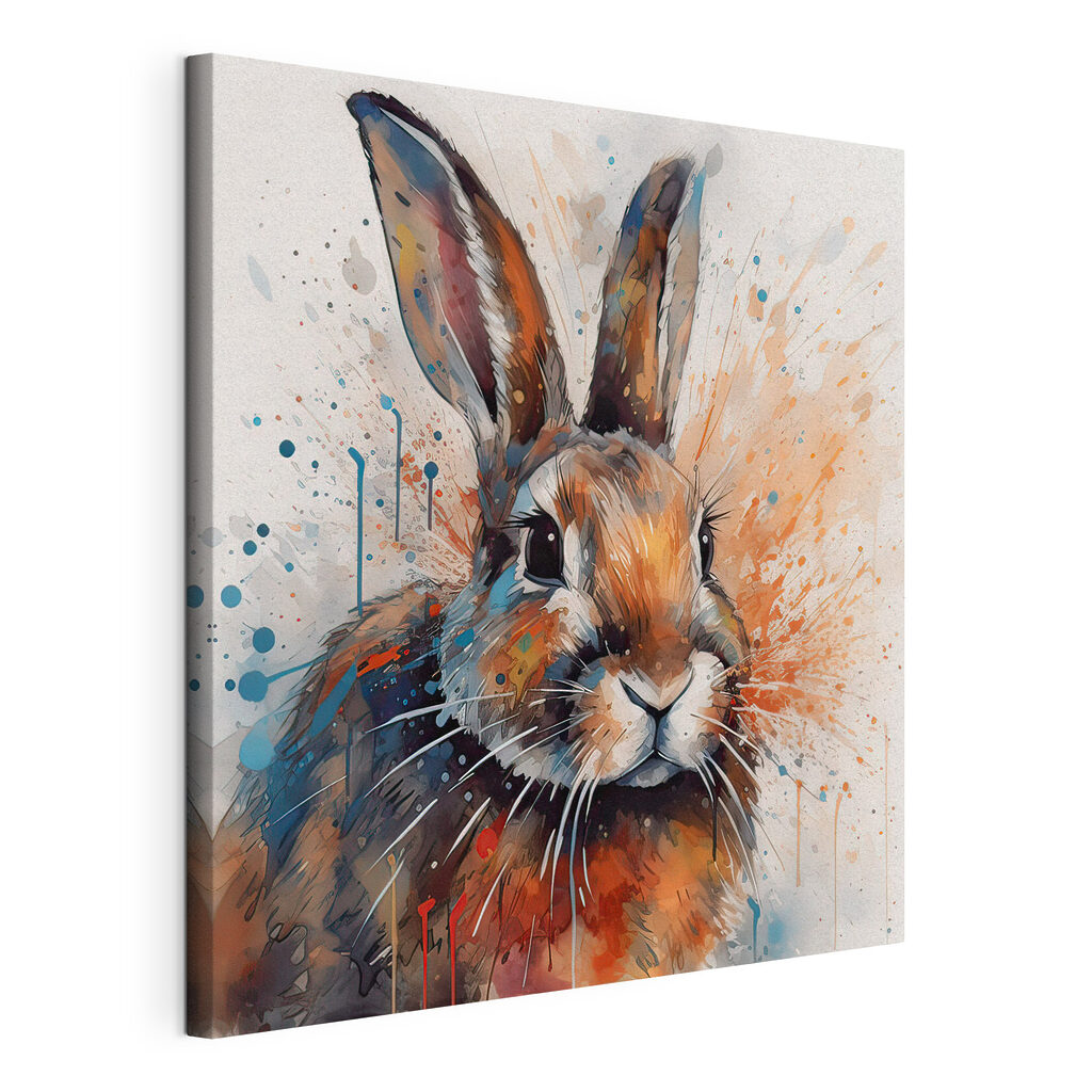 Rabbit with paint splashes Rabbit with paint splashes