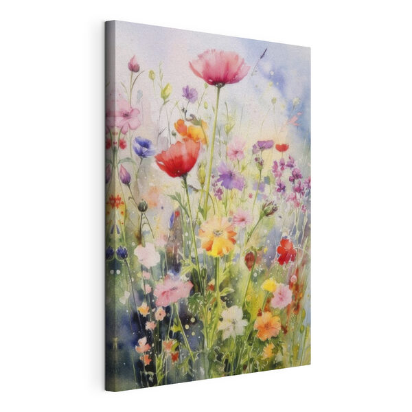 Ein Gemälde mit Blumen auf einem Feld Wandbilder Ein Gemälde mit Blumen auf einem Feld