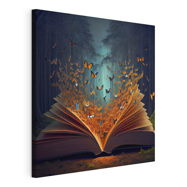 Ein Buch mit Schmetterlingen, die aus dem Buch kommen Wandbilder Ein Buch mit Schmetterlingen, die aus dem Buch kommen