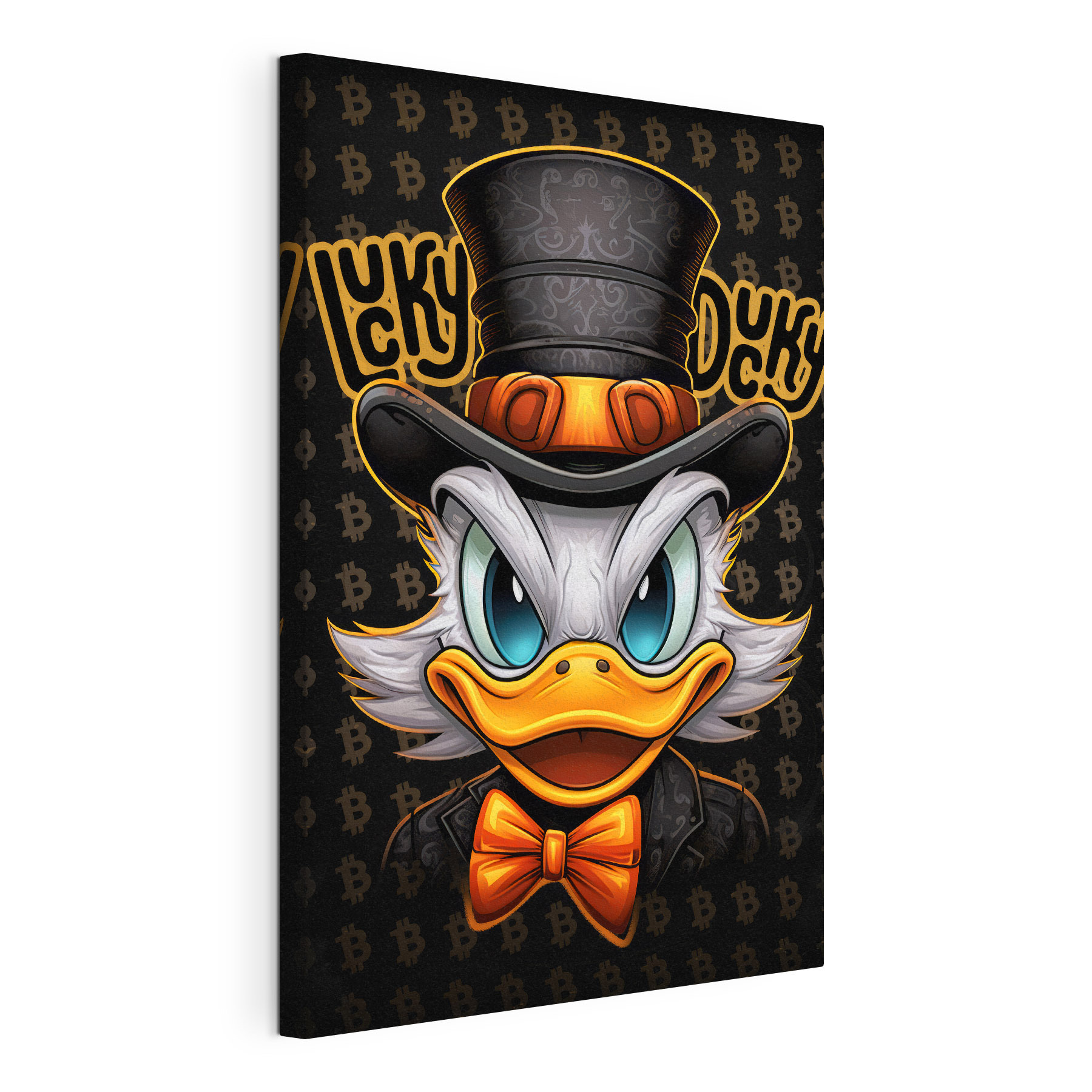 Cartoon duck wearing a top hat