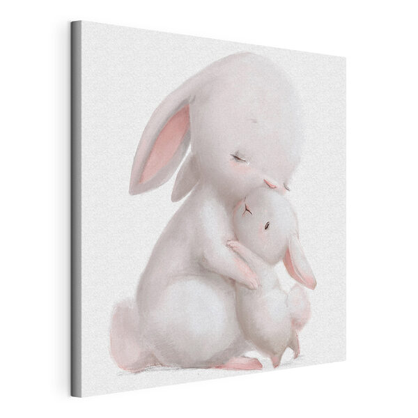 Wandbilder Eine Karikatur eines Kaninchens, das ein Kaninchenbaby umarmt (Artikelnummer: s35047) Wandbilder Wandbilder Eine Karikatur eines Kaninchens, das ein Kaninchenbaby umarmt (Artikelnummer: s35047)