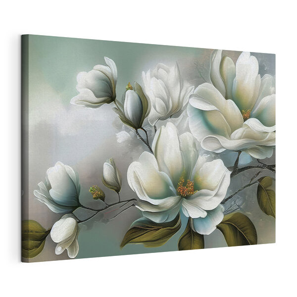 Ein Gemälde mit weißen Blumen Wandbilder Ein Gemälde mit weißen Blumen