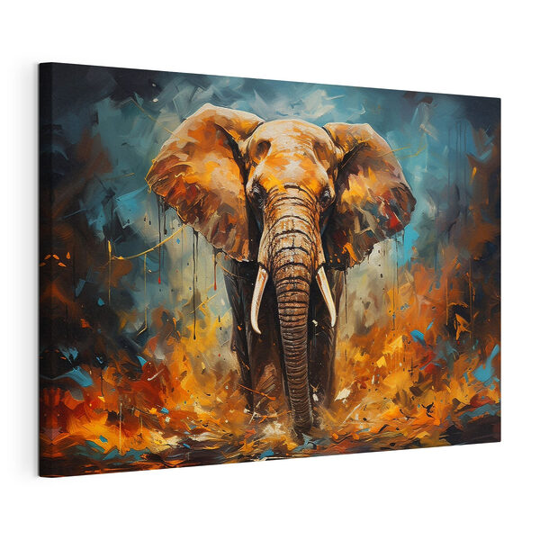 Ein Elefant mit Stoßzähnen und Schmutz Wandbilder Ein Elefant mit Stoßzähnen und Schmutz
