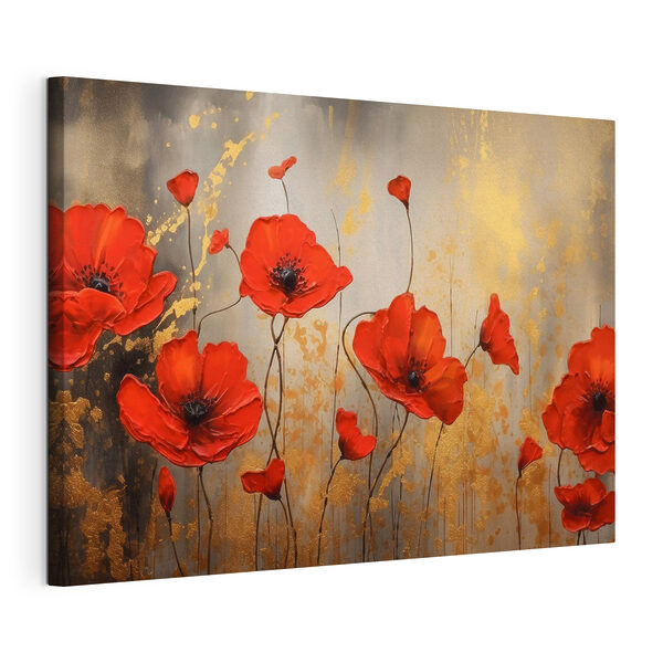 Ein Gemälde mit roten Blumen Wandbilder Ein Gemälde mit roten Blumen