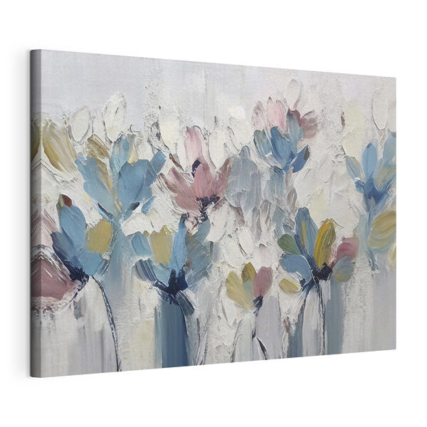 Ein Gemälde mit Blumen auf einer weißen Fläche Wandbilder Ein Gemälde mit Blumen auf einer weißen Fläche