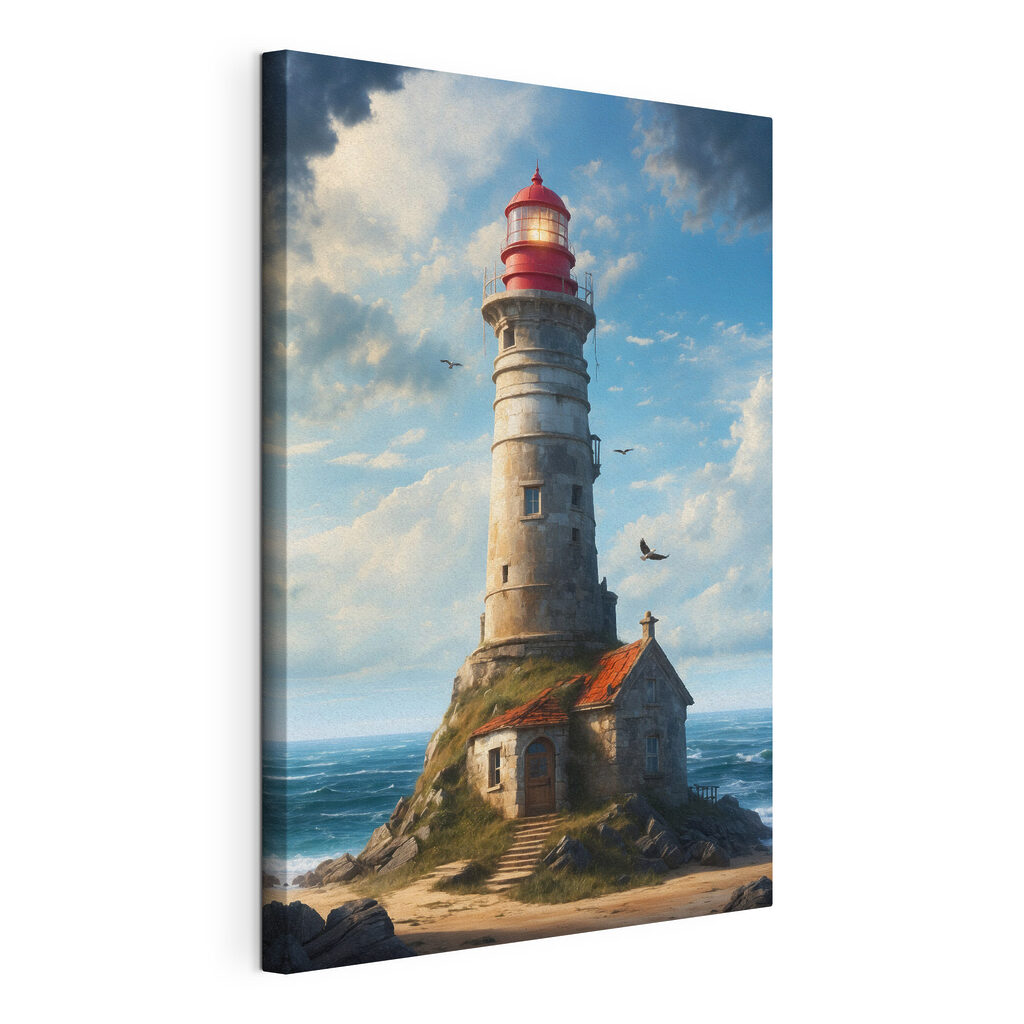 A lighthouse on a rock with Ford Island in the background