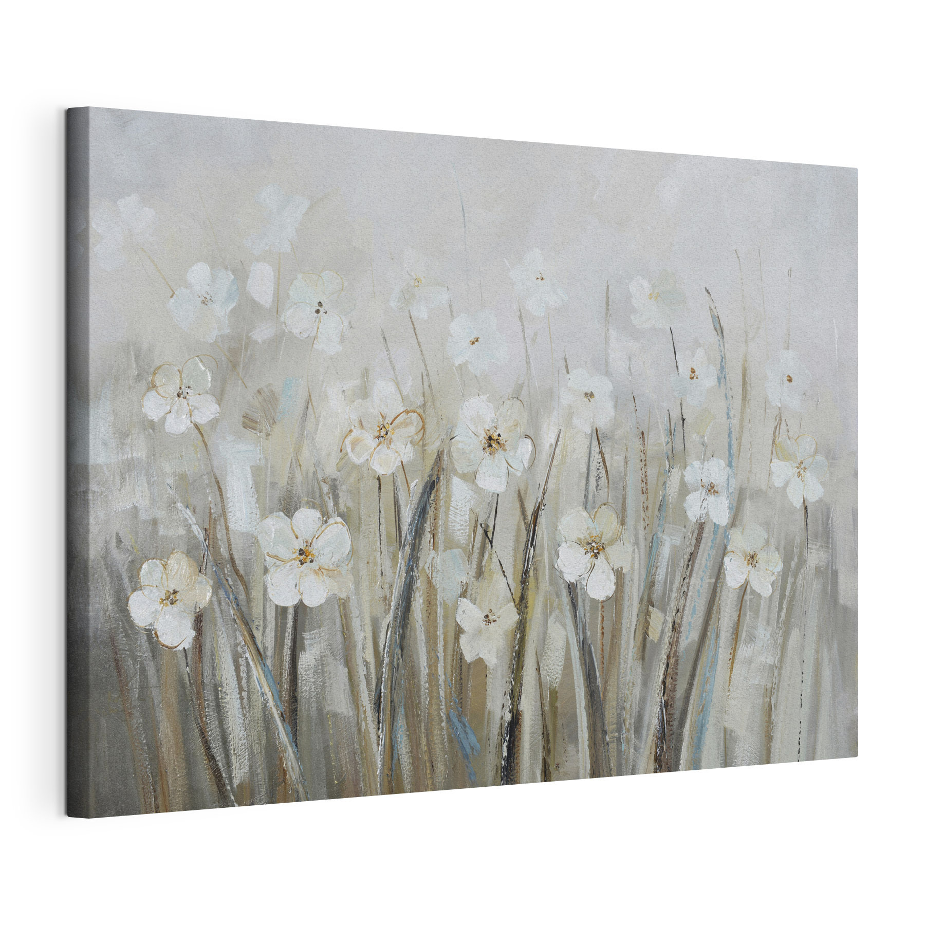 A painting of white flowers