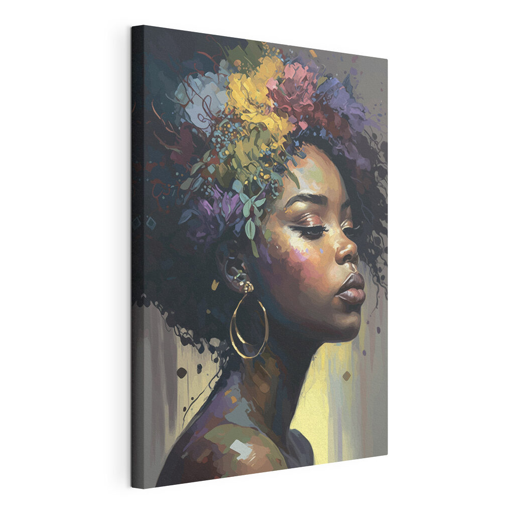 A woman with colorful hair