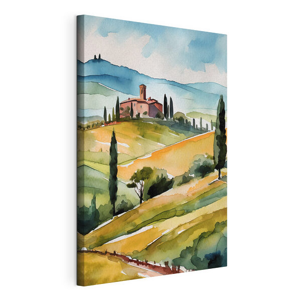Wandbilder Aquarell eines Hauses auf einem Hügel mit Bäumen und Hügeln (Artikelnummer: s36683) Wandbilder Wandbilder Aquarell eines Hauses auf einem Hügel mit Bäumen und Hügeln (Artikelnummer: s36683)