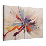 Elegante Blume auf dunkler Leinwand Wandbilder Eine bunte Blume mit einem Farbklecks