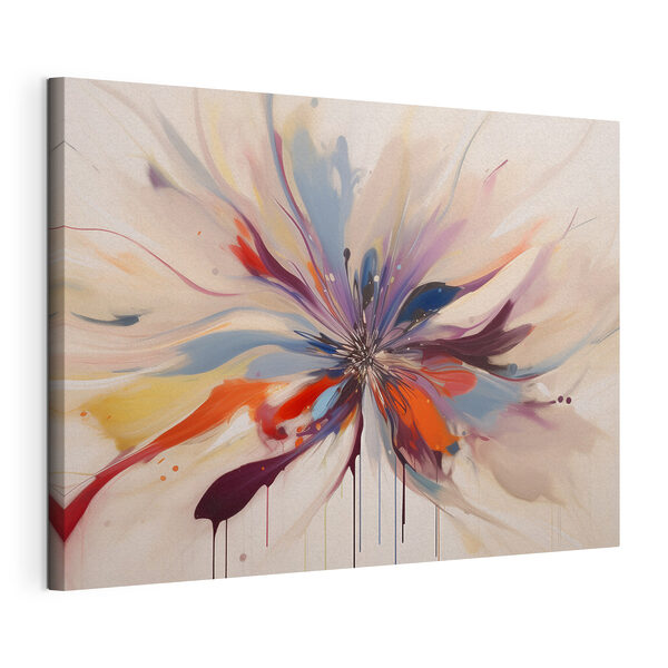 Eine bunte Blume mit einem Farbklecks Wandbilder Eine bunte Blume mit einem Farbklecks