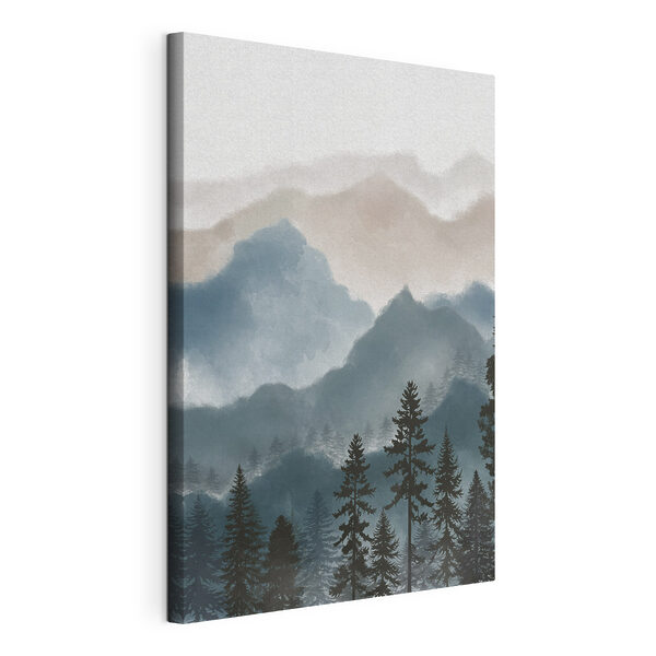Eine Landschaft mit Bergen und Bäumen Wandbilder Eine Landschaft mit Bergen und Bäumen