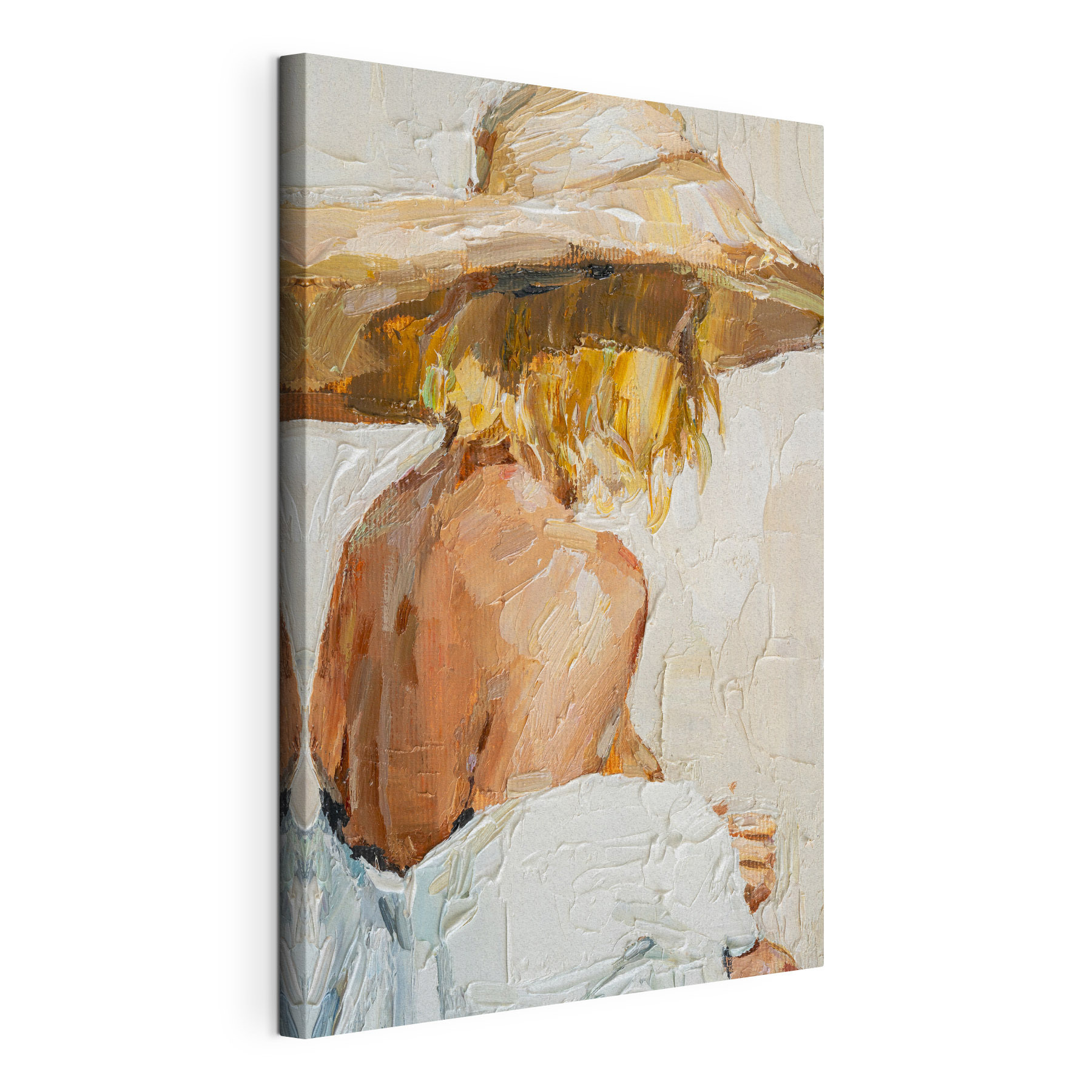 A painting of a woman wearing a hat A painting of a woman wearing a hat