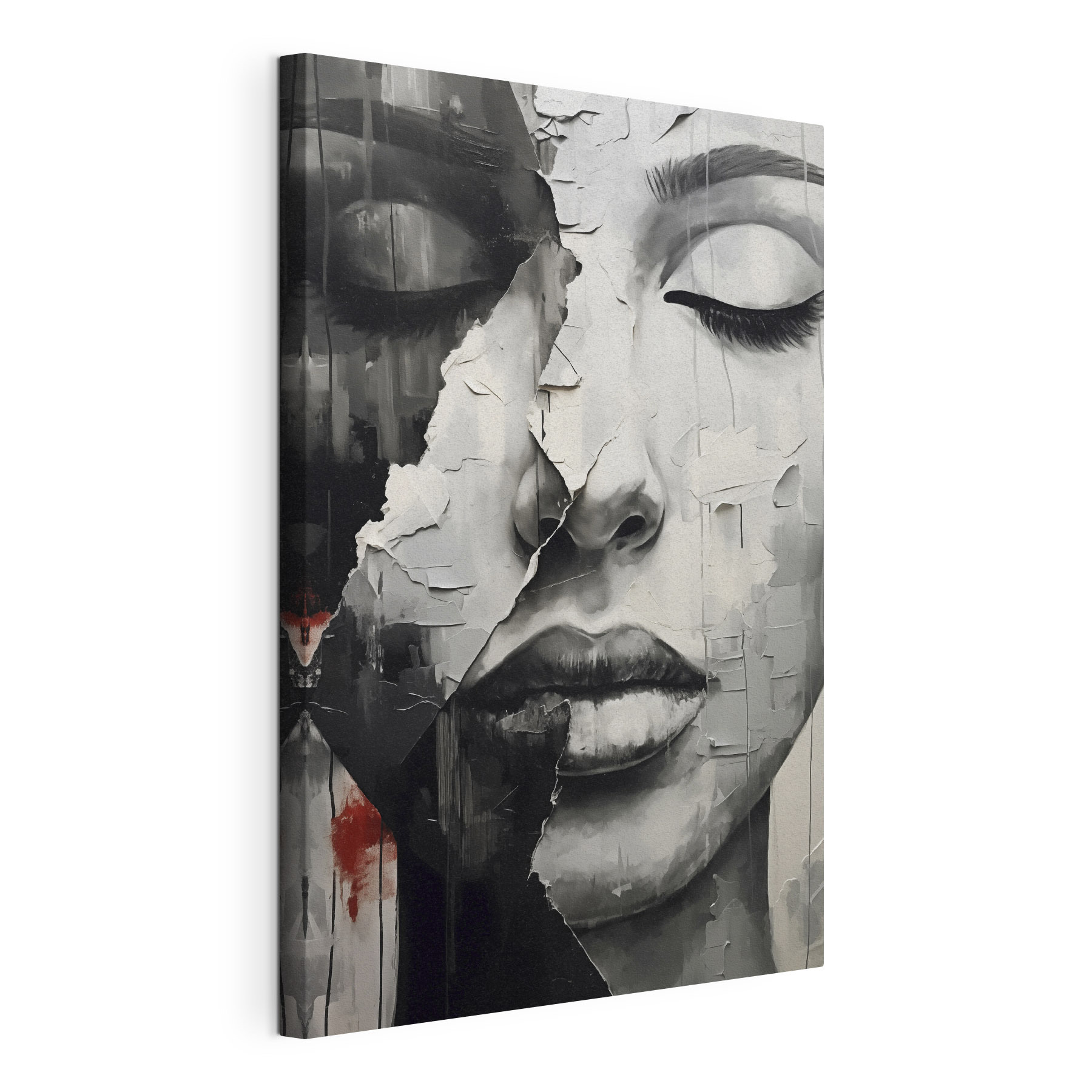 A painting of a woman's face A painting of a woman's face