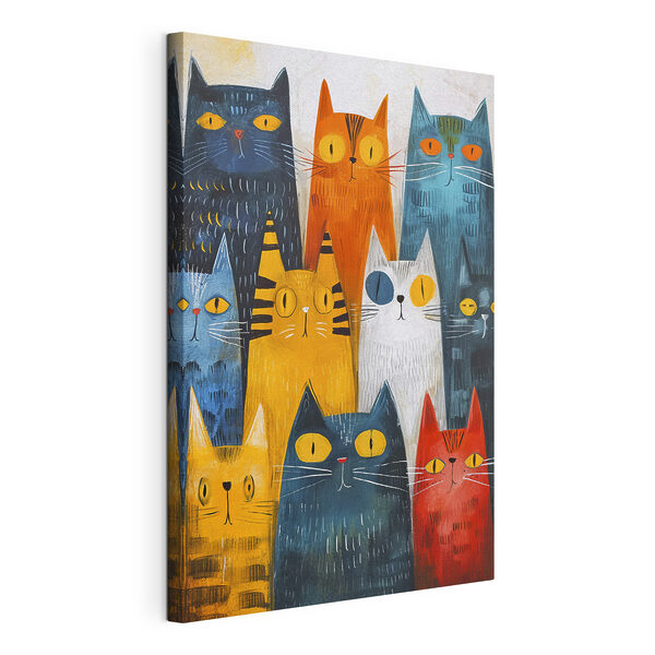 Eine Gruppe von Katzen mit verschiedenen Farben Wandbilder Eine Gruppe von Katzen mit verschiedenen Farben