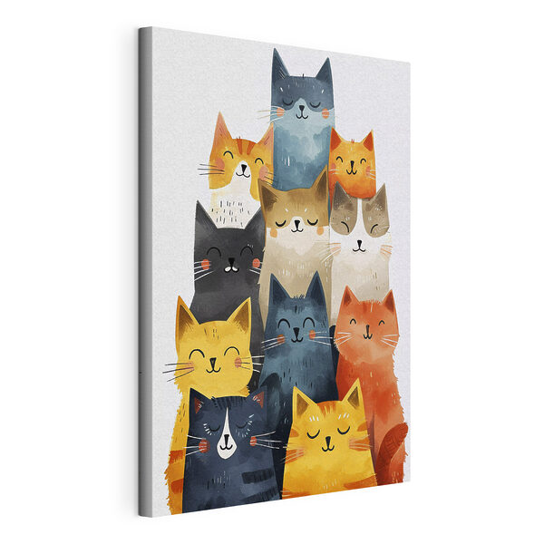Wandbilder Wandbilder Eine Gruppe von Katzen mit verschiedenen Farben (Artikelnummer: s37560)