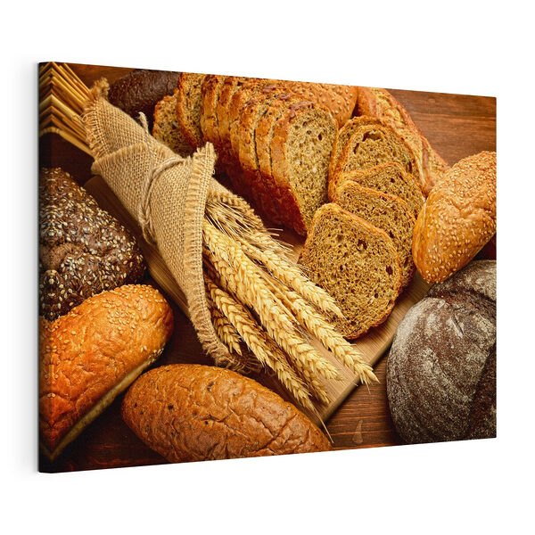 Wandbilder Wandbilder Eine Gruppe von Brot auf einem Schneidebrett (Artikelnummer: s37047)