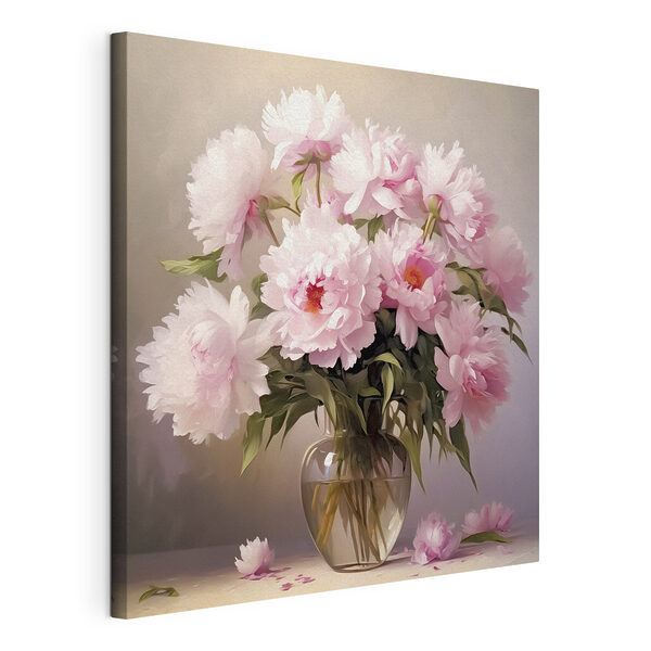 Eine Vase mit rosa Blumen Wandbilder Eine Vase mit rosa Blumen