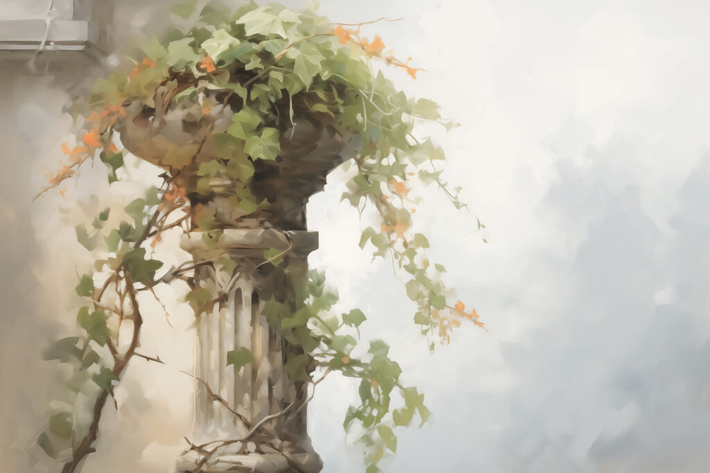 Plant growing on a pillar Plant growing on a pillar
