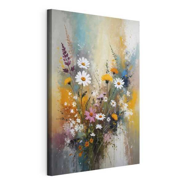 Ein Gemälde mit Blumen und Blättern Wandbilder Ein Gemälde mit Blumen und Blättern
