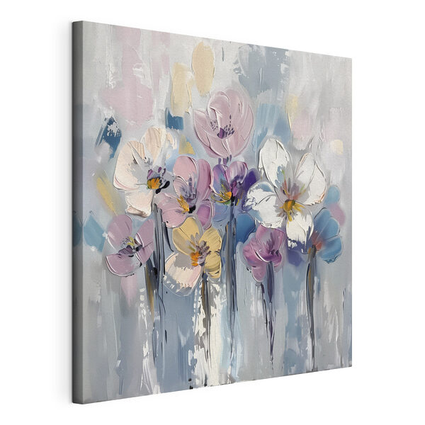 Ein Gemälde mit Blumen auf weißem Hintergrund Wandbilder Ein Gemälde mit Blumen auf weißem Hintergrund