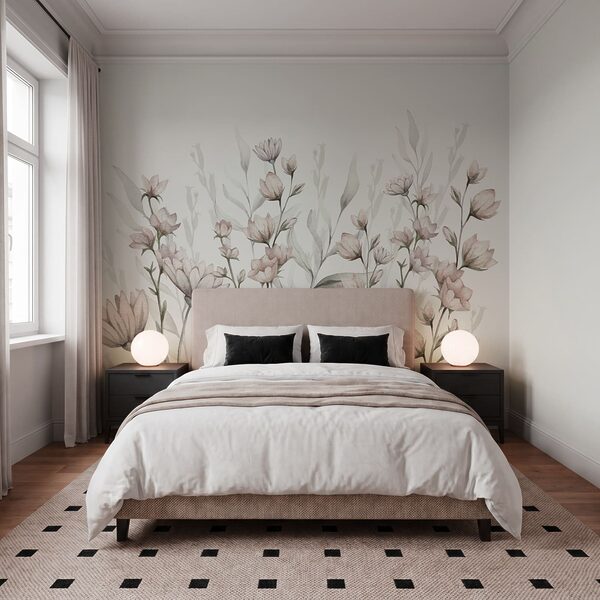 Gemälde mit Blumen und Blättern Gemälde mit Blumen und Blättern