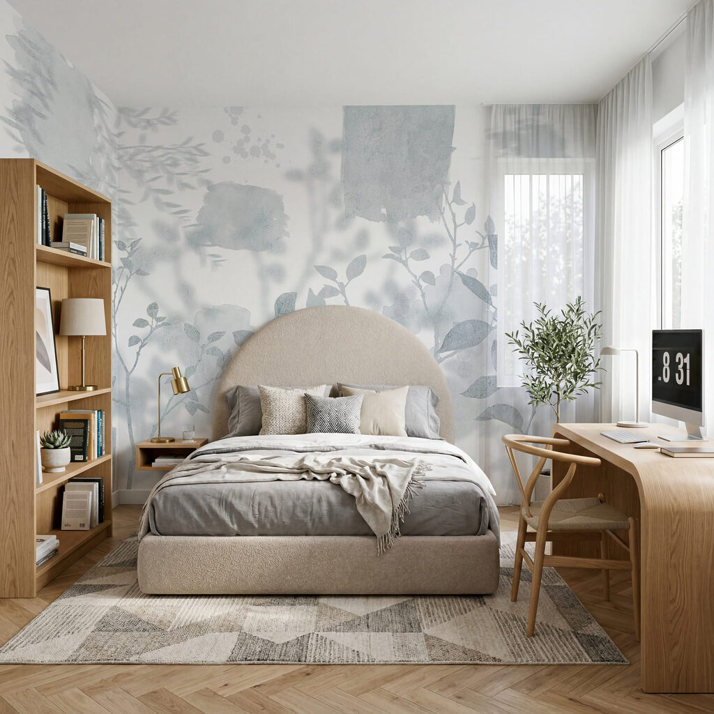 Weißer und grauer Hintergrund mit Blättern und Pinselstrichen Weißer und grauer Hintergrund mit Blättern und Pinselstrichen